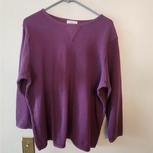 All American comfort purple Long Sleeve waffle shirt size womens 1x